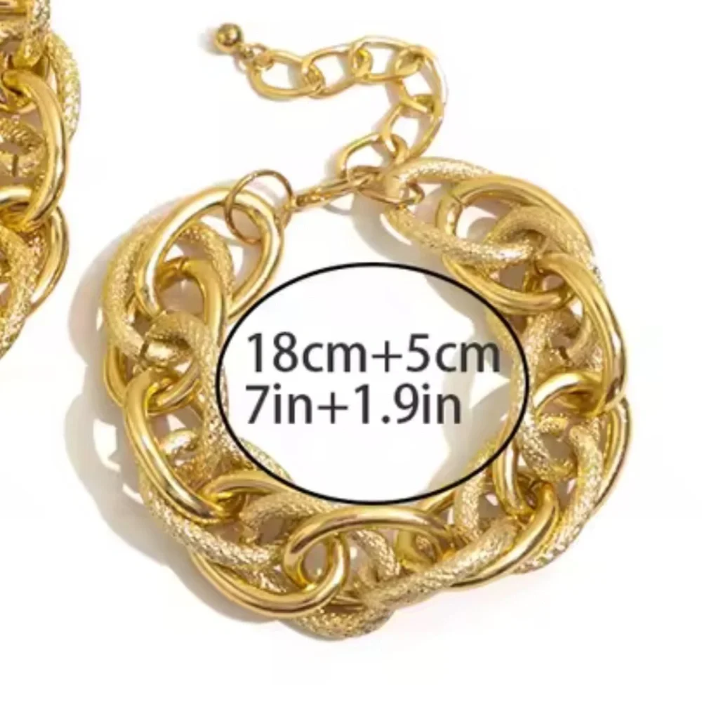 New! Chunky 2 tone Gold Chain bracket adjustable